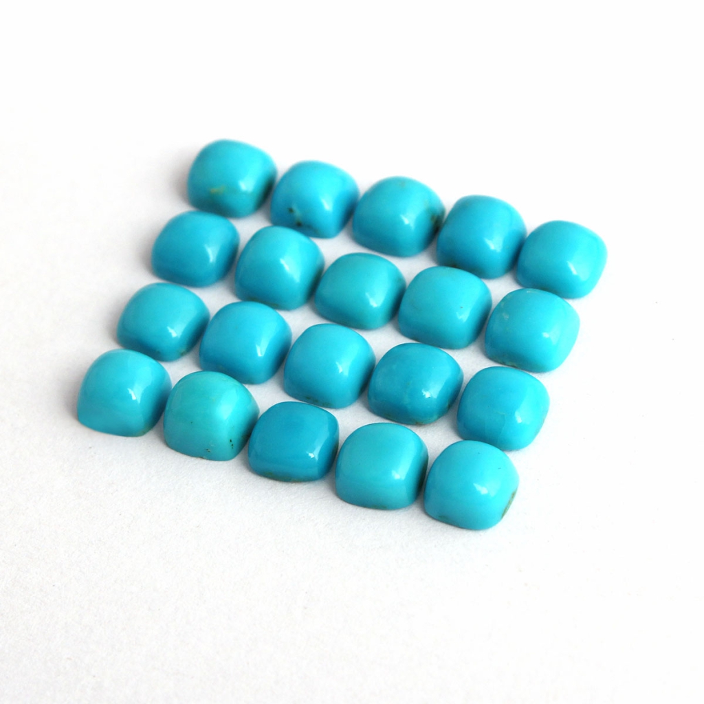 Natural American Turquoise Cushion Loose Gemstone 6x6mm