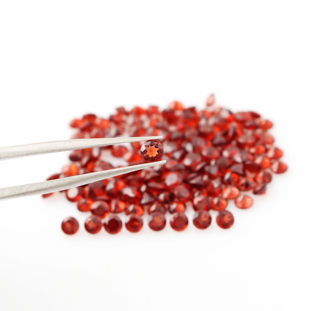 Natural Red Garnet 3mm Round Shape Loose Gemstone