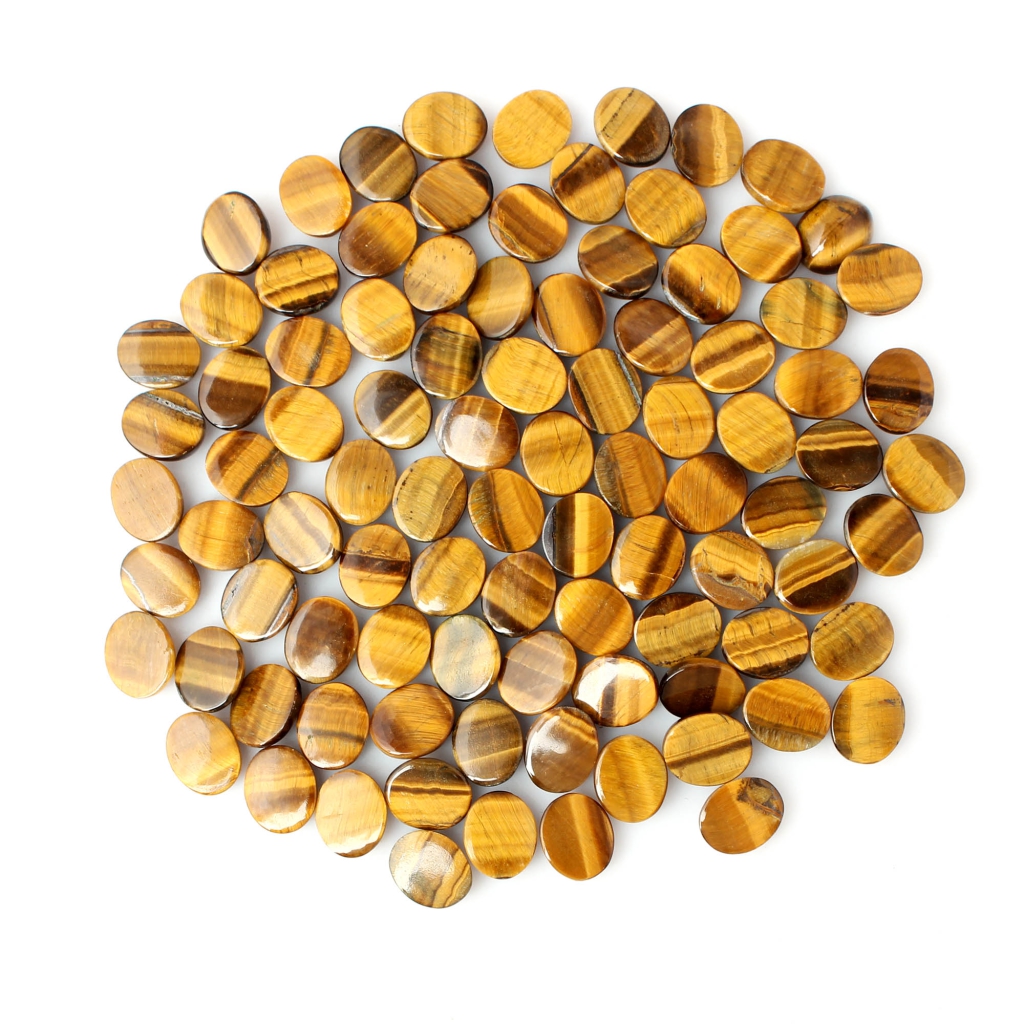 AAA Quality Natural Tiger Eye Oval Cabochon Shape Flat Back Gemstones