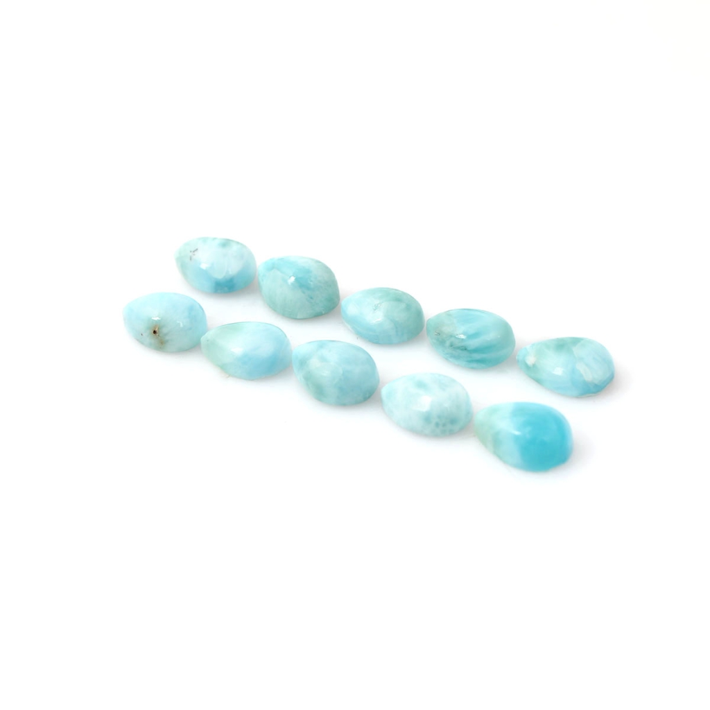 7x10mm Pear Cabochon Natural Larimar Loose Gemstone