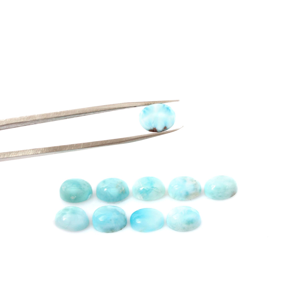 7x9mm Oval Shape Natural Larimar cabochon Loose Gemstone