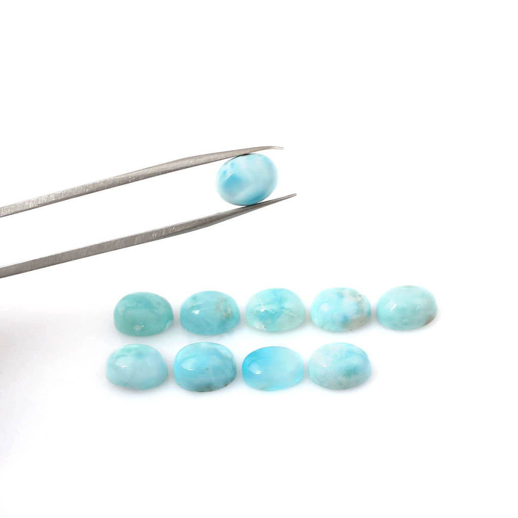 7x9mm Oval Shape Natural Larimar cabochon Loose Gemstone