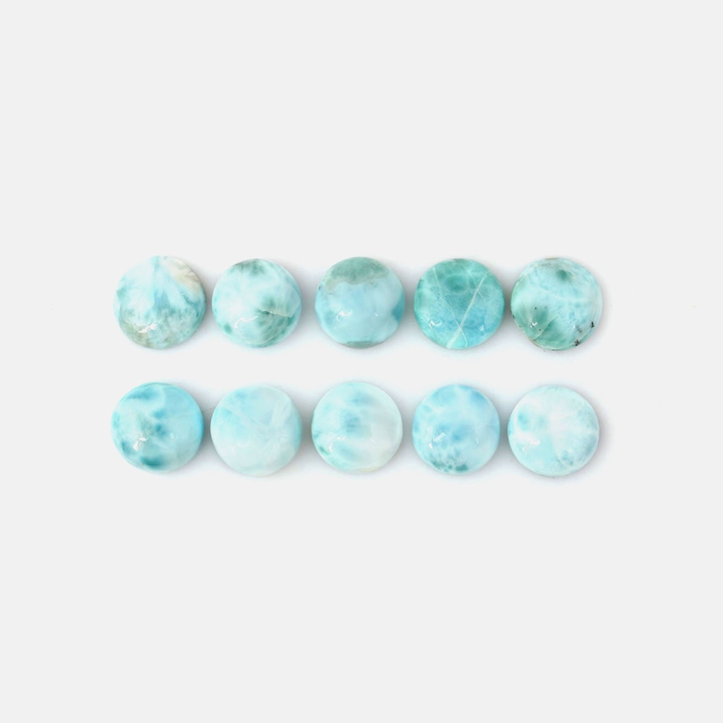 Natural Larimar 14mm Round Loose Gemstone for Jewelry Crafts