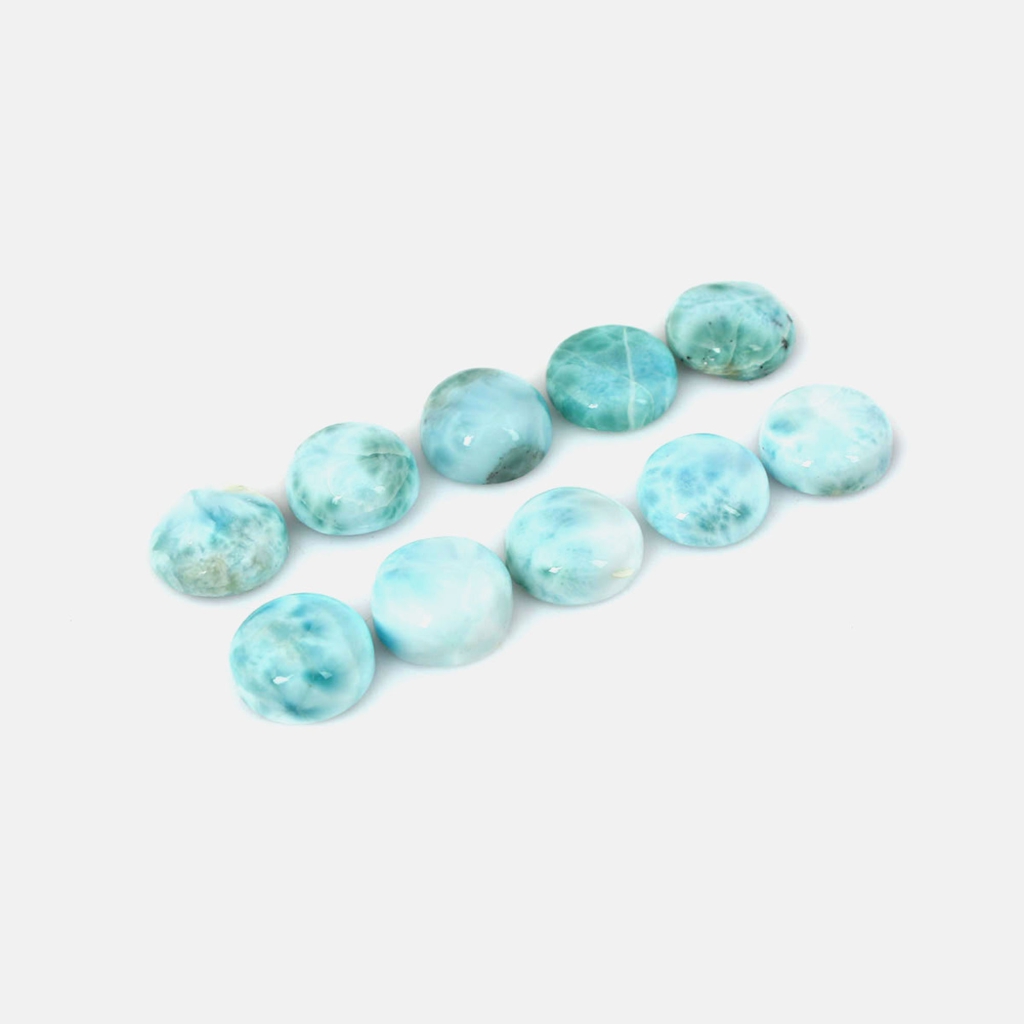 Natural Larimar 14mm Round Loose Gemstone for Jewelry Crafts