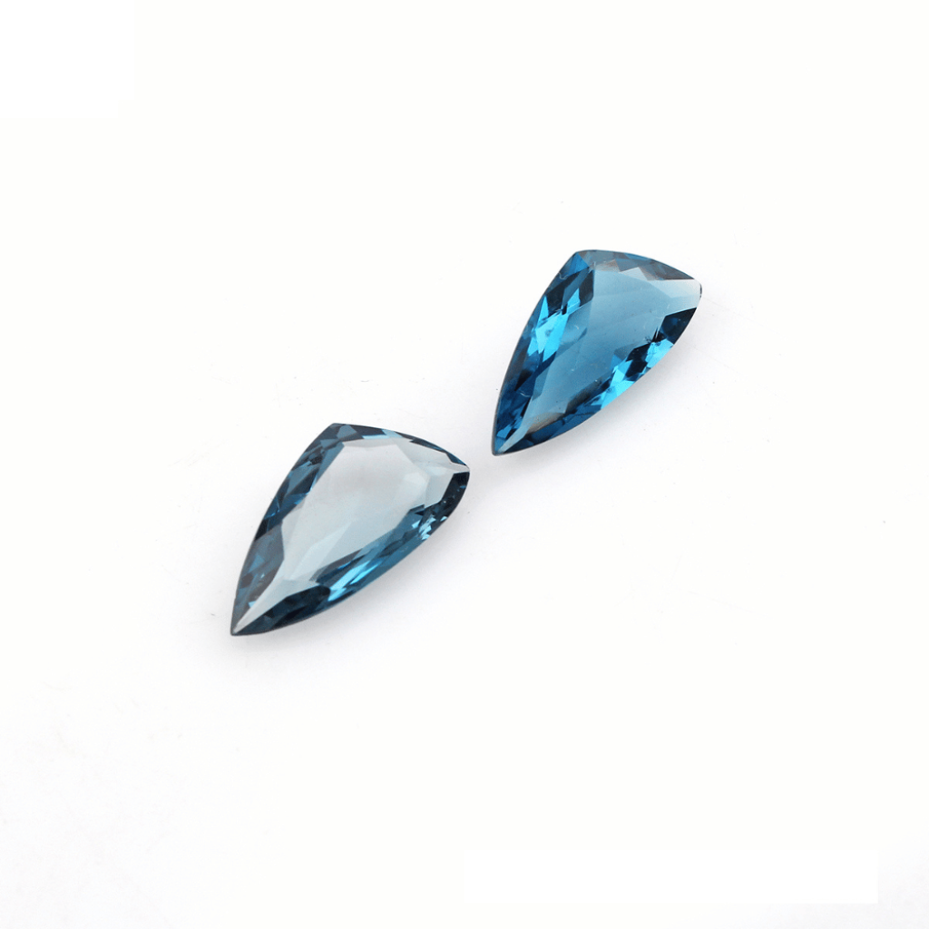 2 Pair Fancy Shape London Blue Topaz Stone