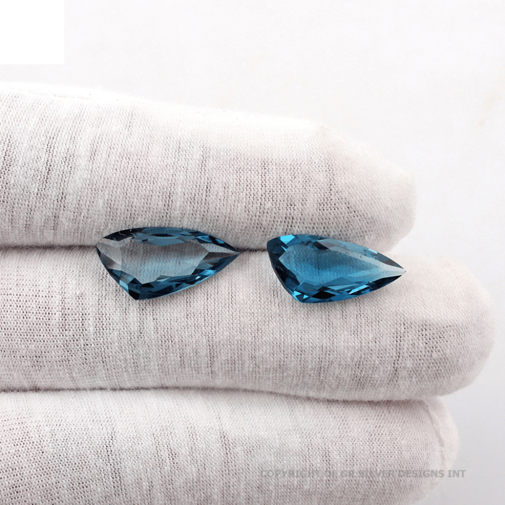 2 Pair Fancy Shape London Blue Topaz Stone