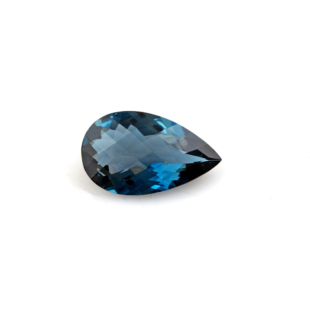 Natural London Blue Topaz Pear Shape Briolette Cut Loose Gemstone
