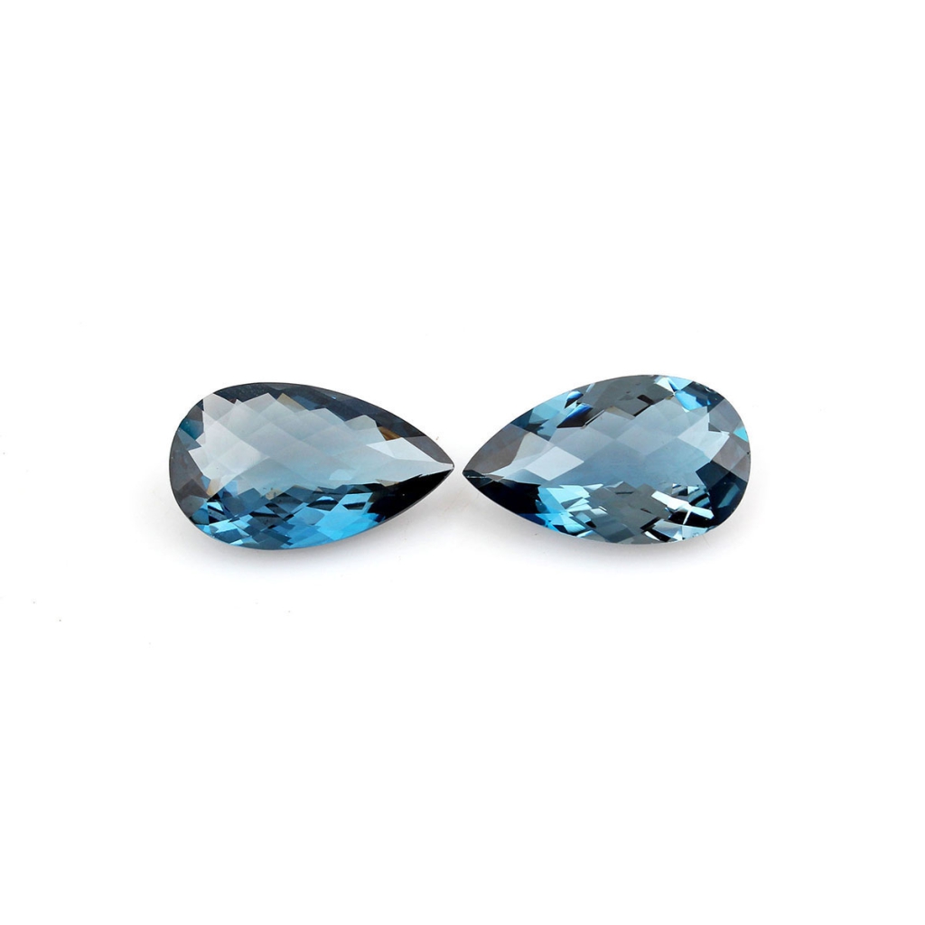 Natural London Blue Topaz Pear Shape Briolette Cut Loose Gemstone