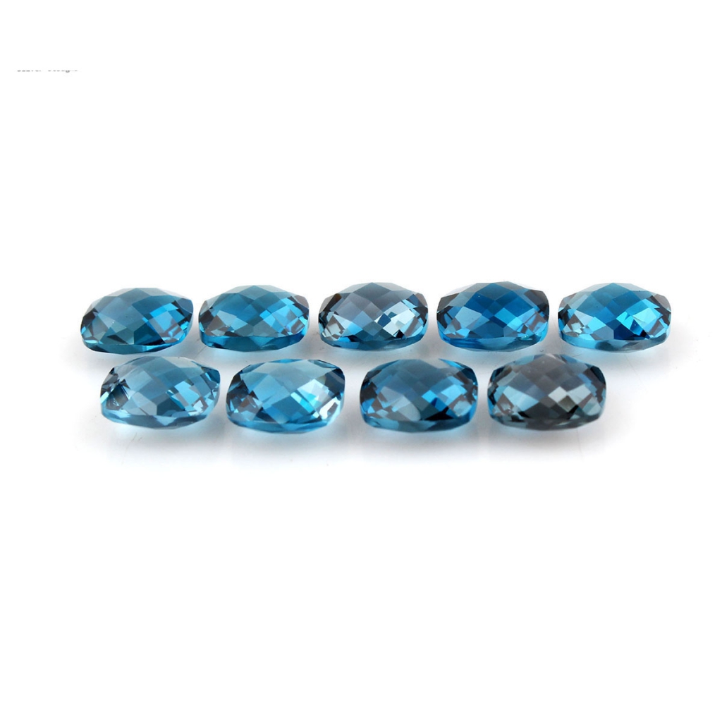 Cushion Shape Briolette Cut London Blue Topaz Loose Gemstone