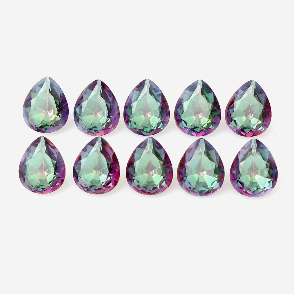 Natural Mystic Topaz 9x11mm Pear Shape Gemstone