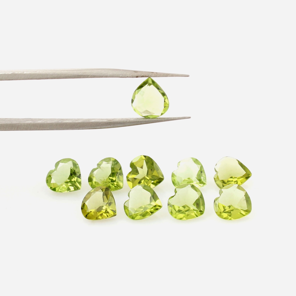 Natural Peridot 7mm Heart Gemstone