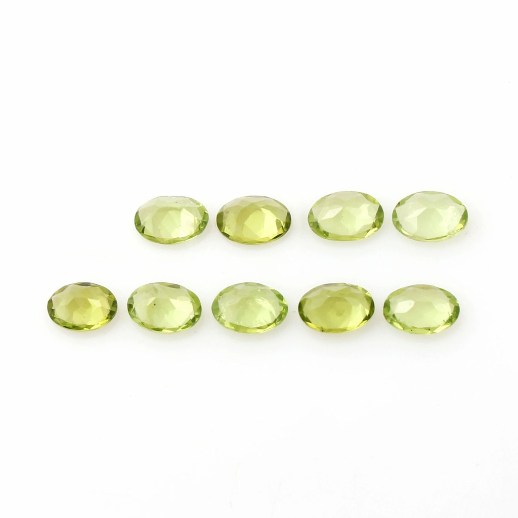 Natural Peridot 5x7mm Faceted Oval Loose Gemstone