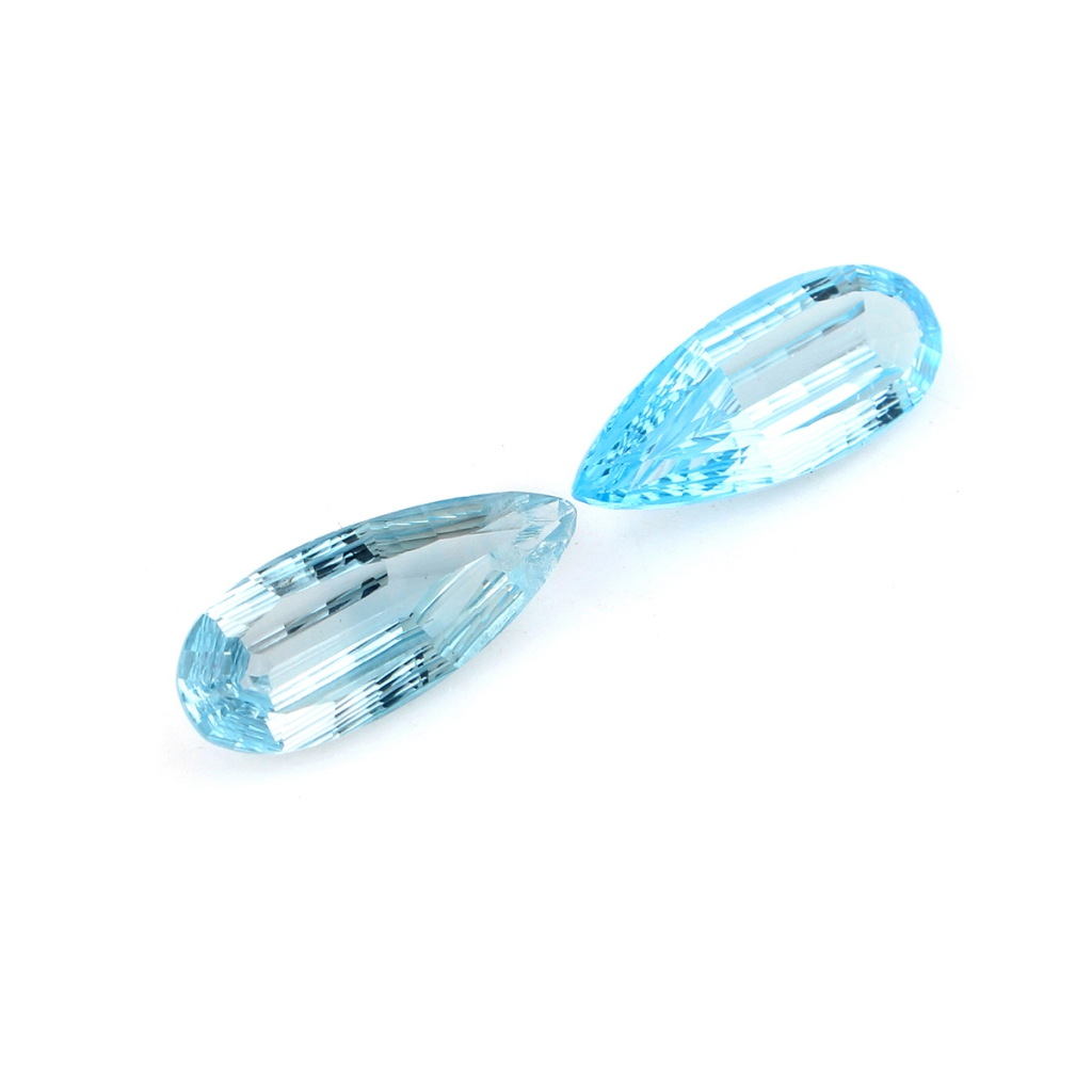 Natural Sky Blue Topaz Pear Shape Faceted Gemstone