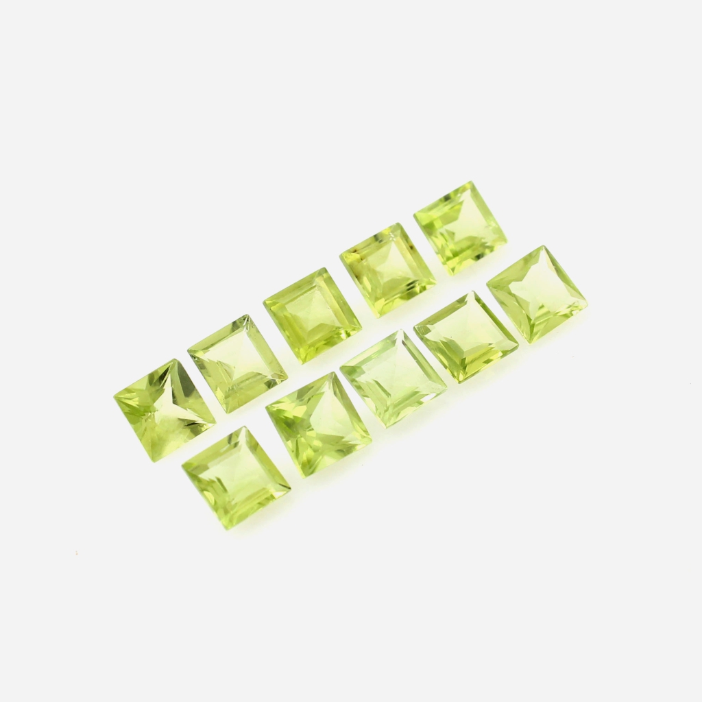 Natural Faceted Peridot 5mm Square Shape Loose Gemstone