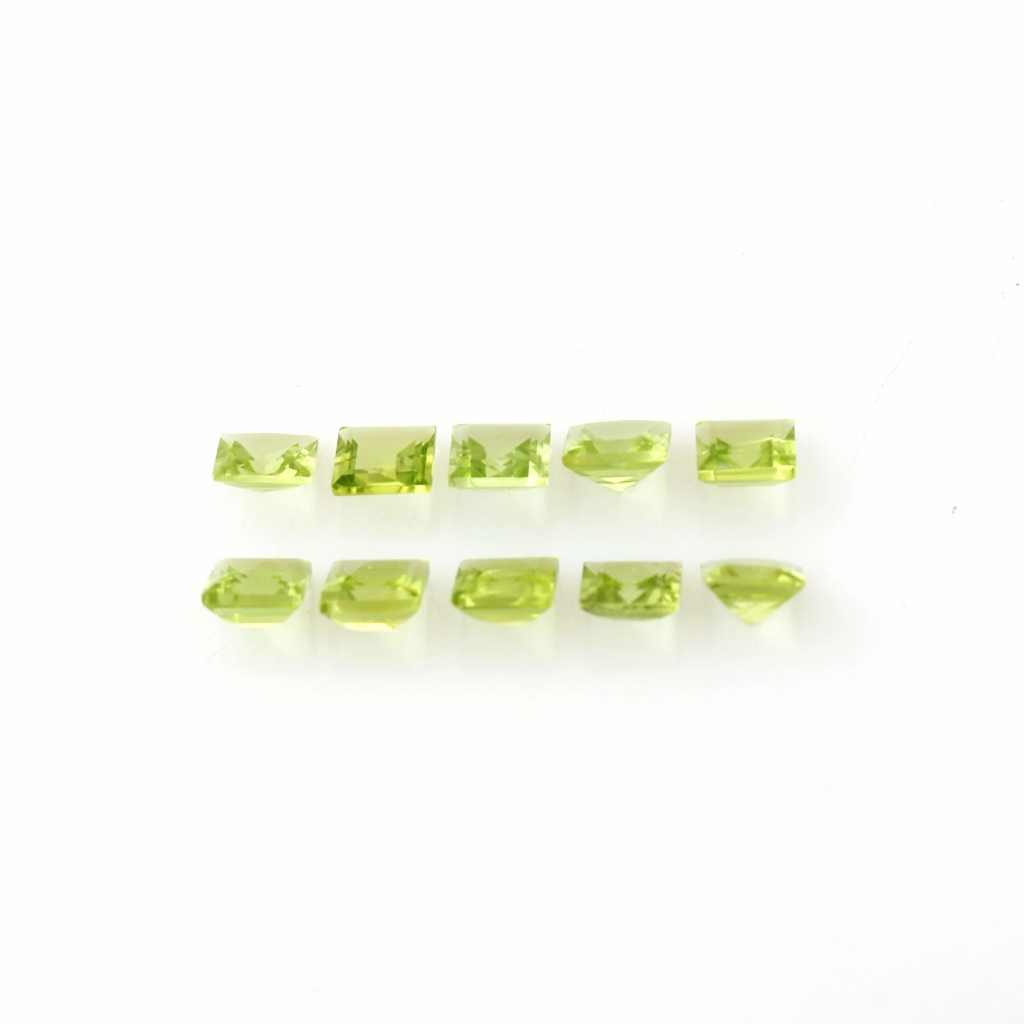 Natural Faceted Peridot 5mm Square Shape Loose Gemstone