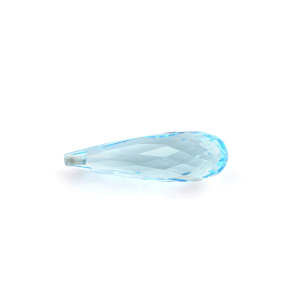 Drop Shape Natural Sky Blue Topaz briolette Cut Gemstone With Drill