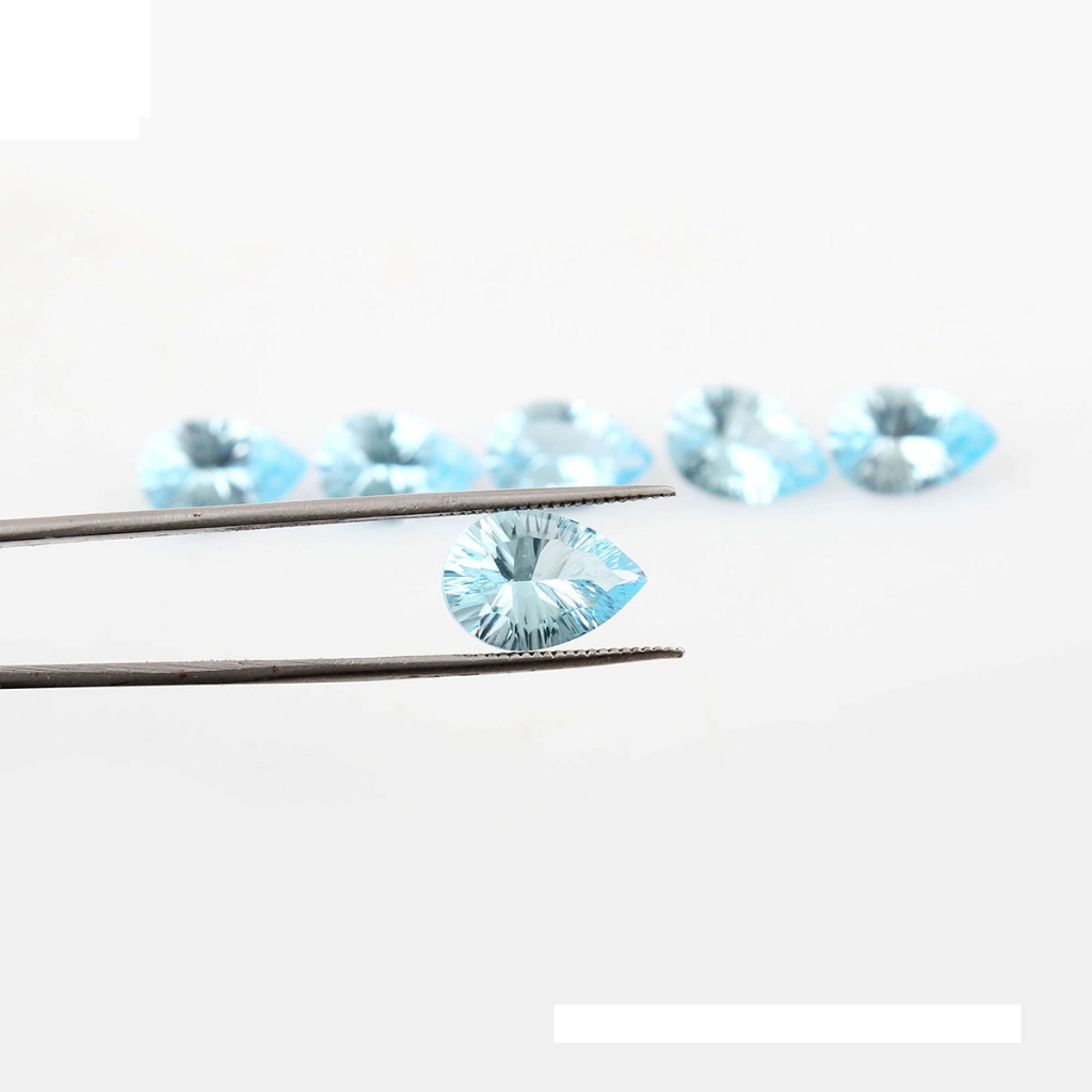 Pear Shape Blue Topaz Faceted Loose Gemstone