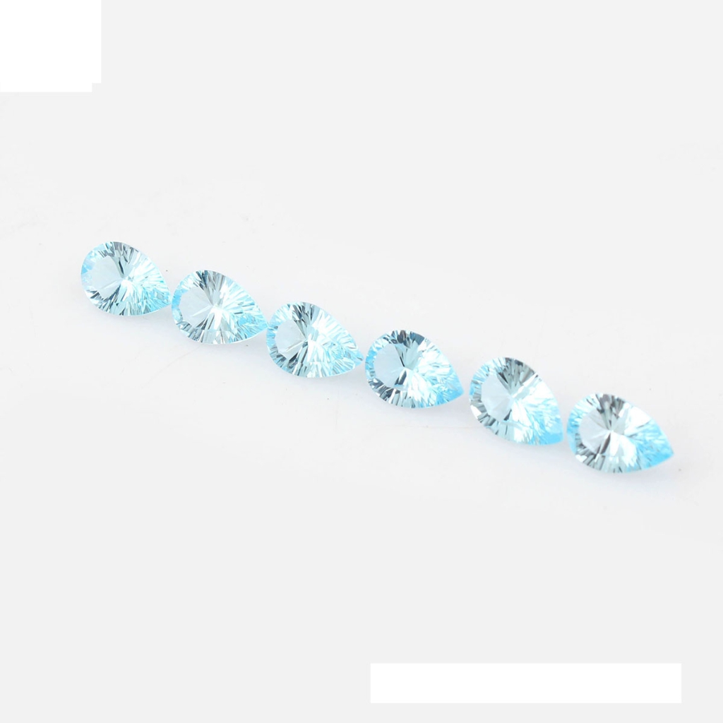 Pear Shape Blue Topaz Faceted Loose Gemstone