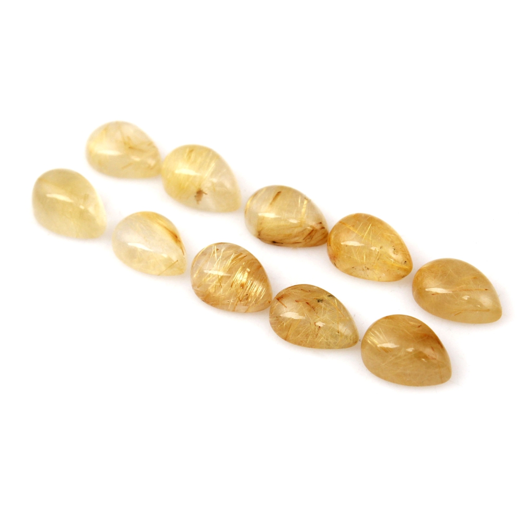 Golden Rutile Loose Pear Gemstone 8x12mm