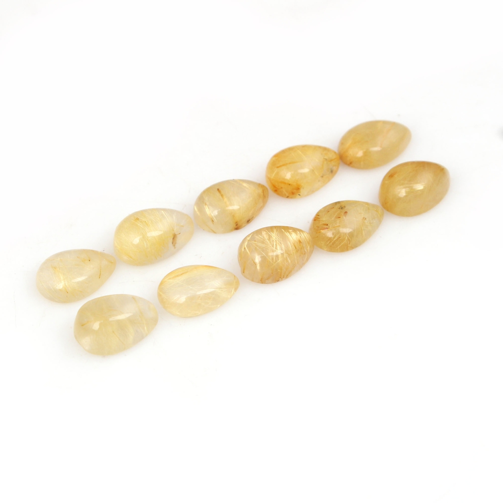 Golden Rutile Loose Pear Gemstone 8x12mm