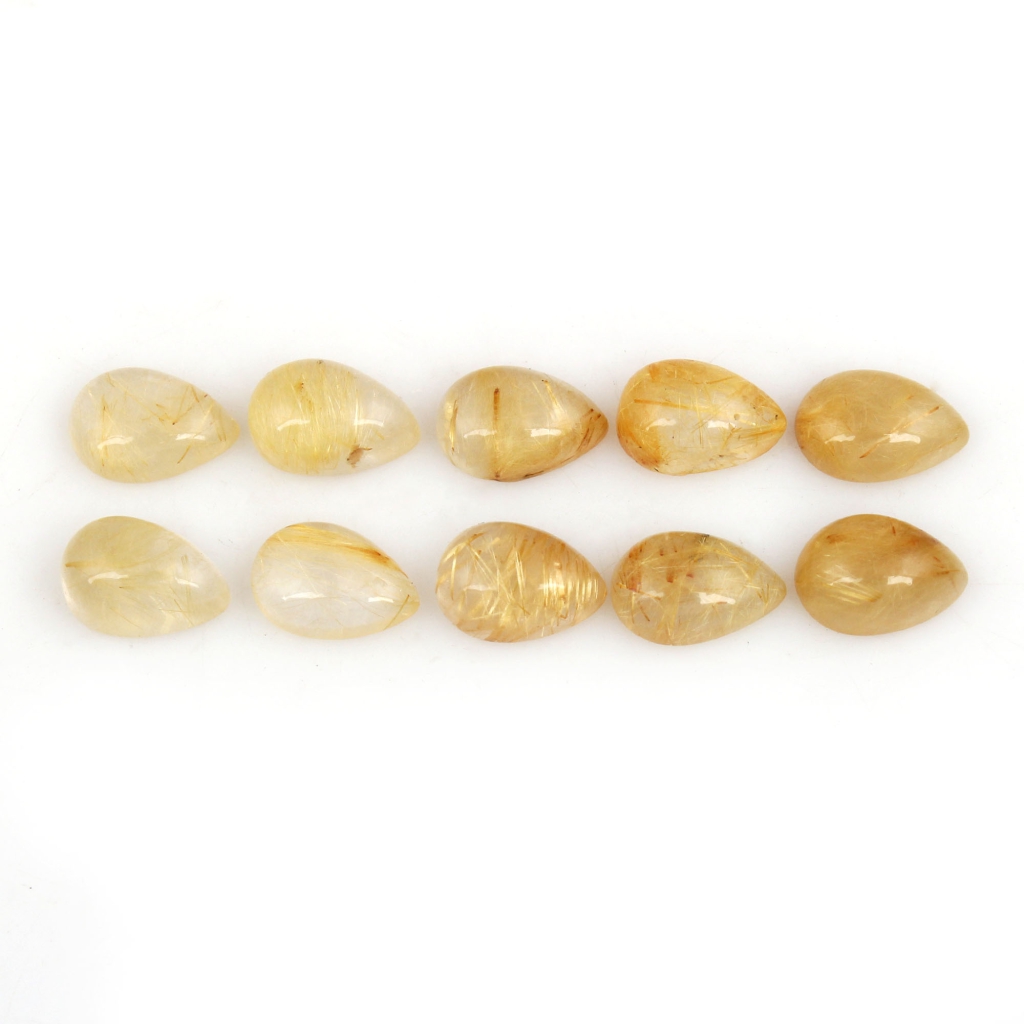 Golden Rutile Loose Pear Gemstone 8x12mm