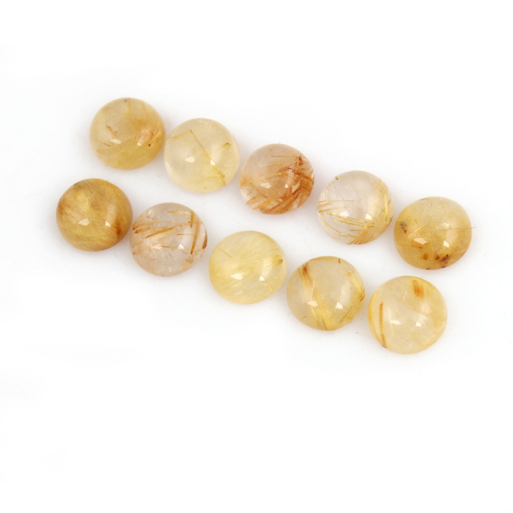Natural Golden Rutile 9mm Round Gemstone