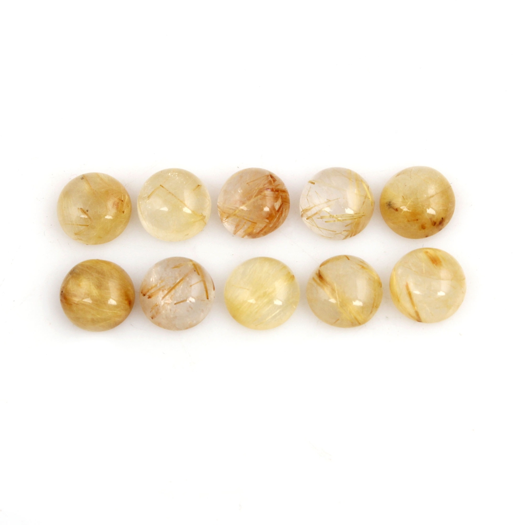 Natural Golden Rutile 9mm Round Gemstone