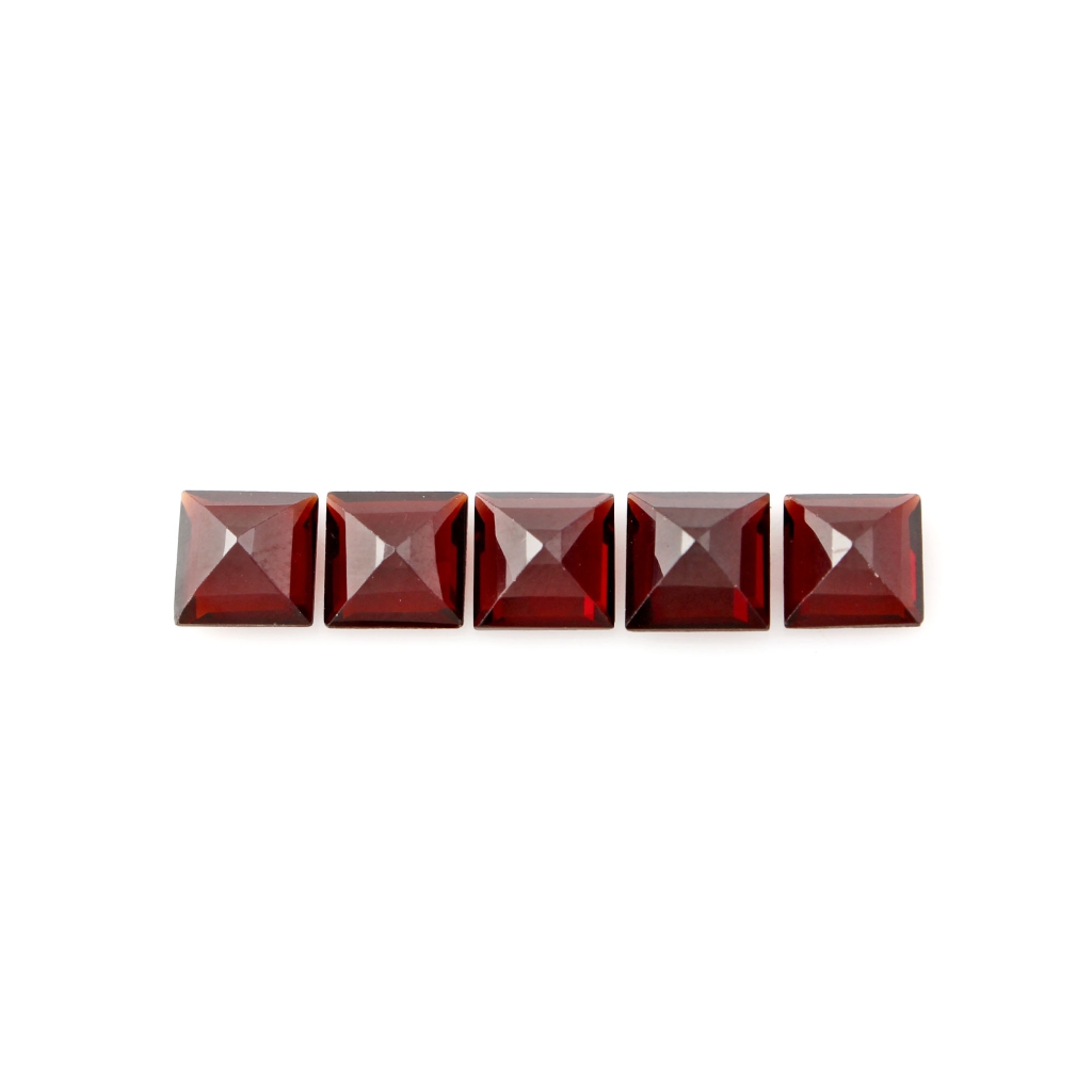 Natural Garnet Gemstone, Square Shape Garnet, 7mm Garnet Loose Gemstone