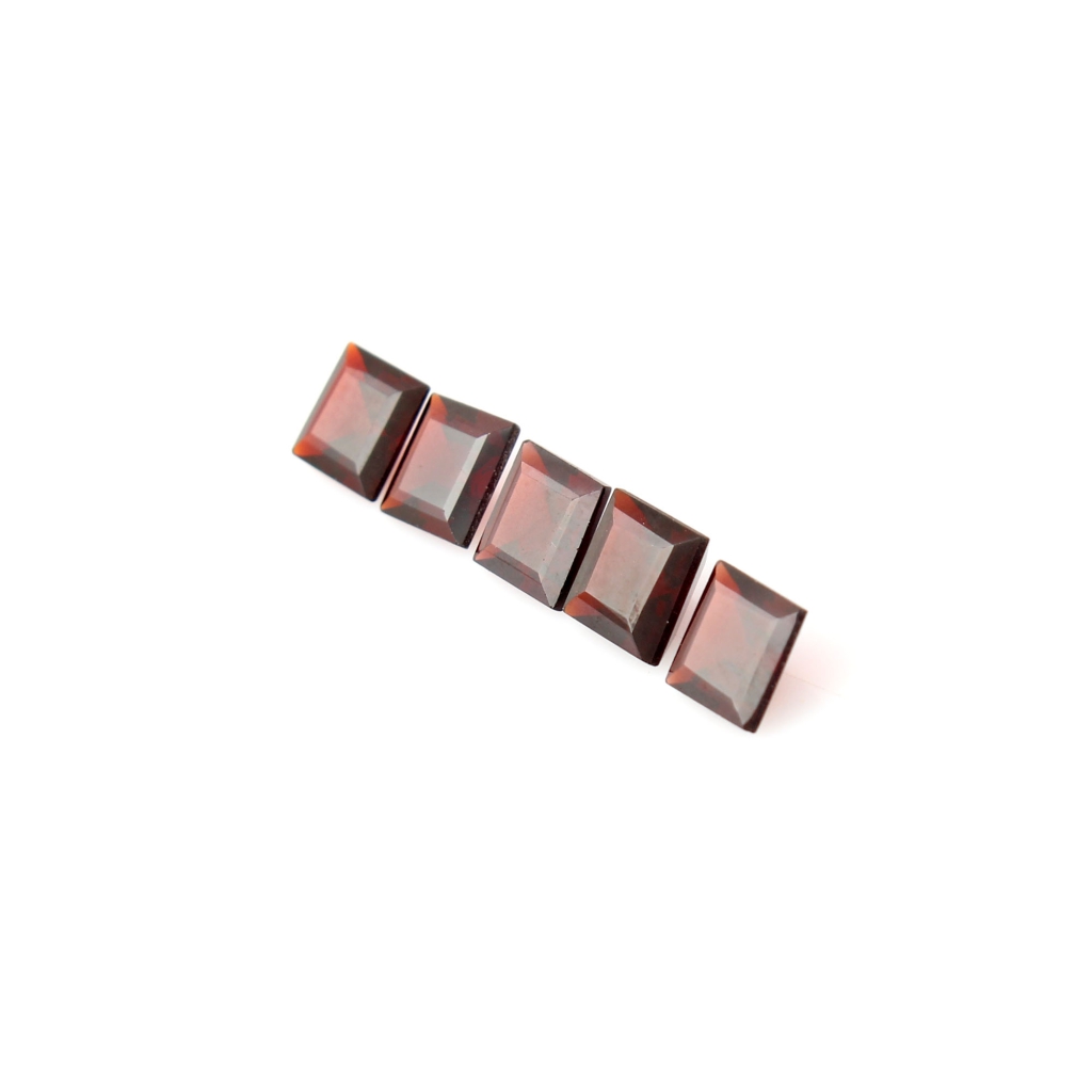 Natural Garnet Gemstone, Square Shape Garnet, 7mm Garnet Loose Gemstone