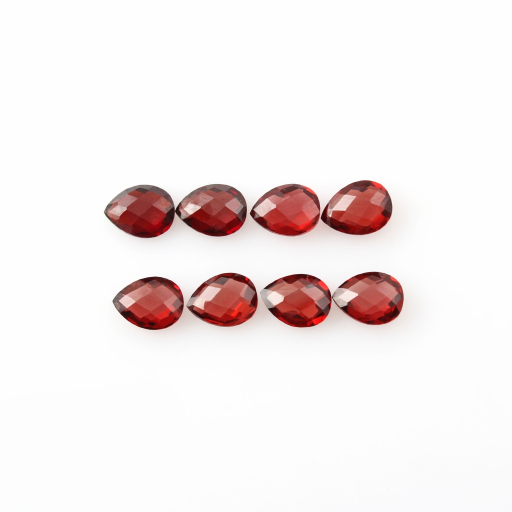 Natural Garnet pear shape, Briolette Cut Garnet, 6x8mm Loose Garnet Gemstone