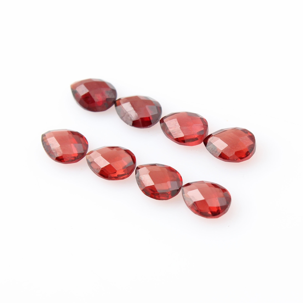Natural Garnet pear shape, Briolette Cut Garnet, 6x8mm Loose Garnet Gemstone