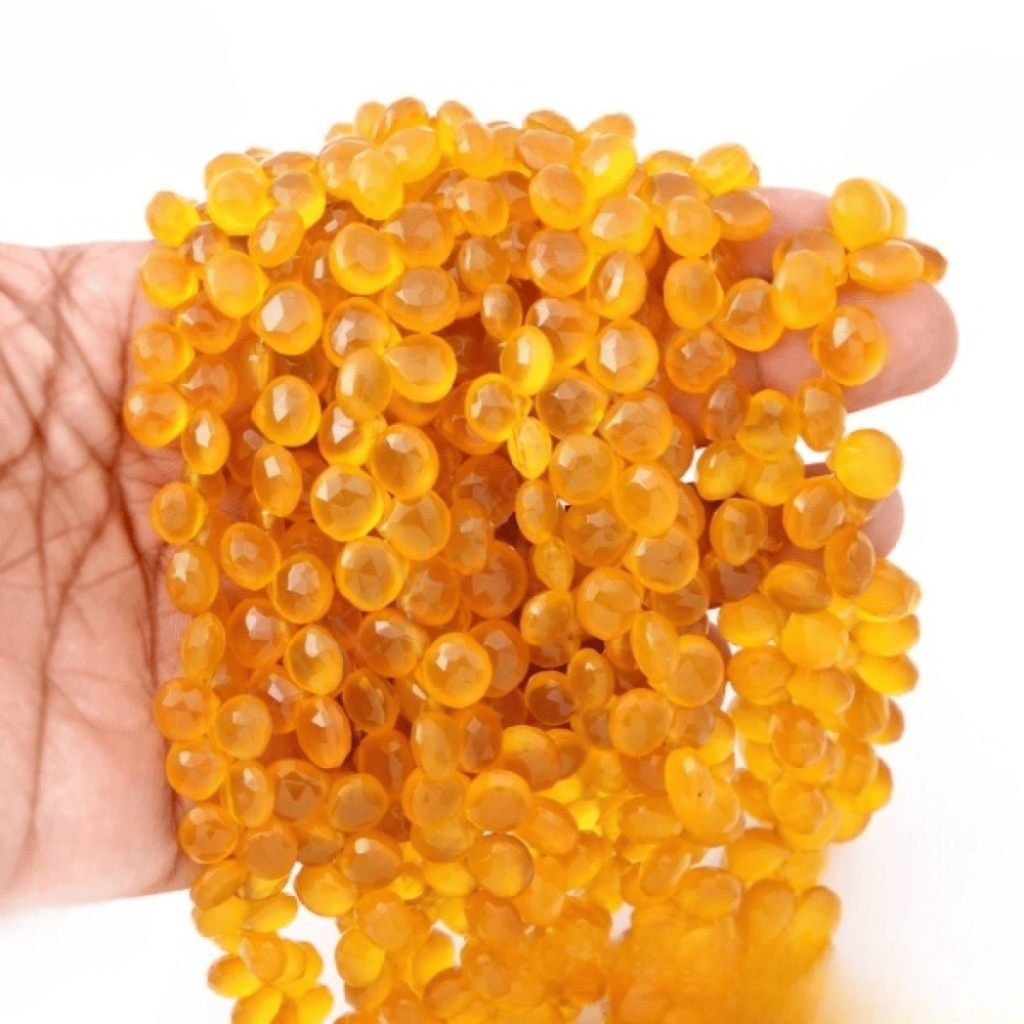 Faceted Yellow Onyx Beads, 8 - 10.5 mm Approx.