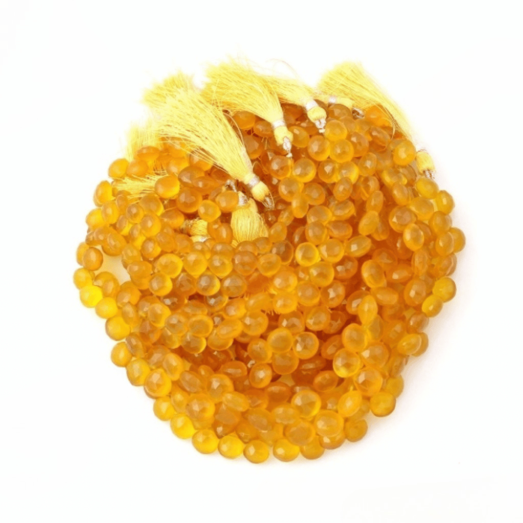 Faceted Yellow Onyx Beads, 8 - 10.5 mm Approx.