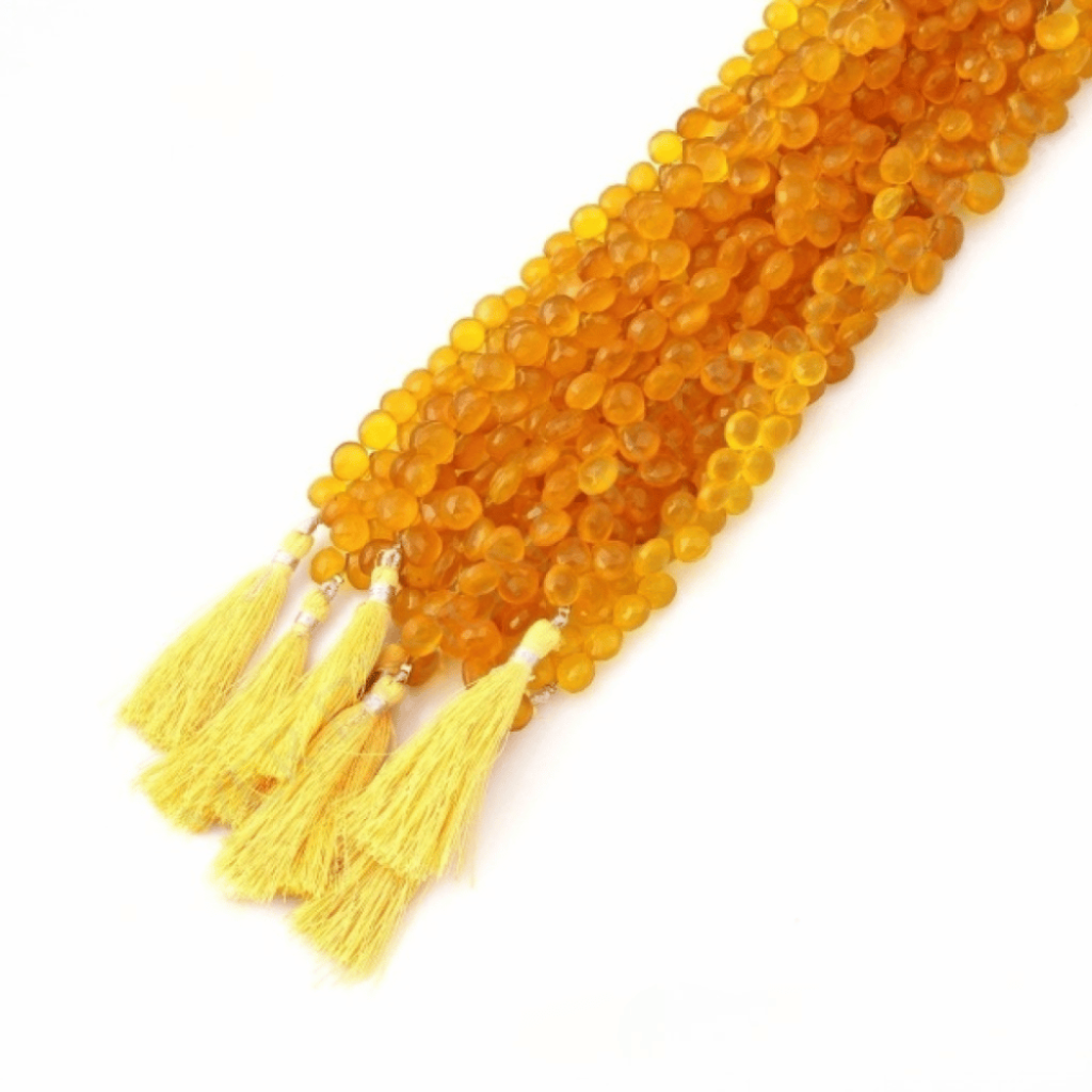 Faceted Yellow Onyx Beads, 8 - 10.5 mm Approx.