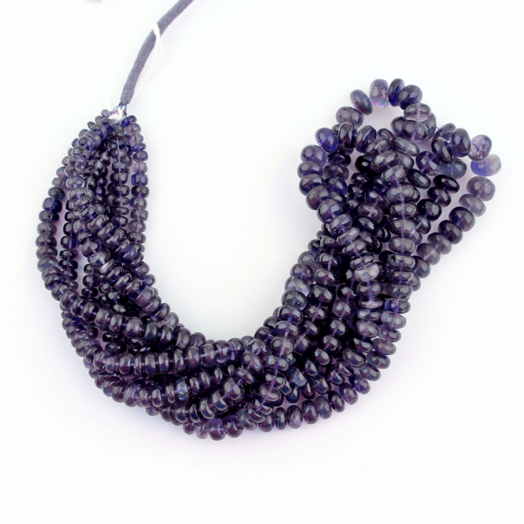 Plain Iolite 5-10mm Round Gemstone 9 Strands Handmade Beads