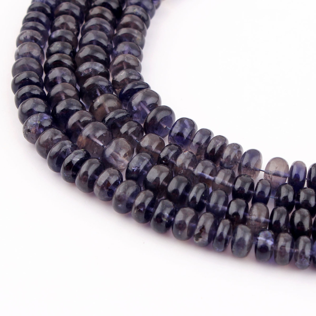 Plain Iolite 5-10mm Round Gemstone 9 Strands Handmade Beads