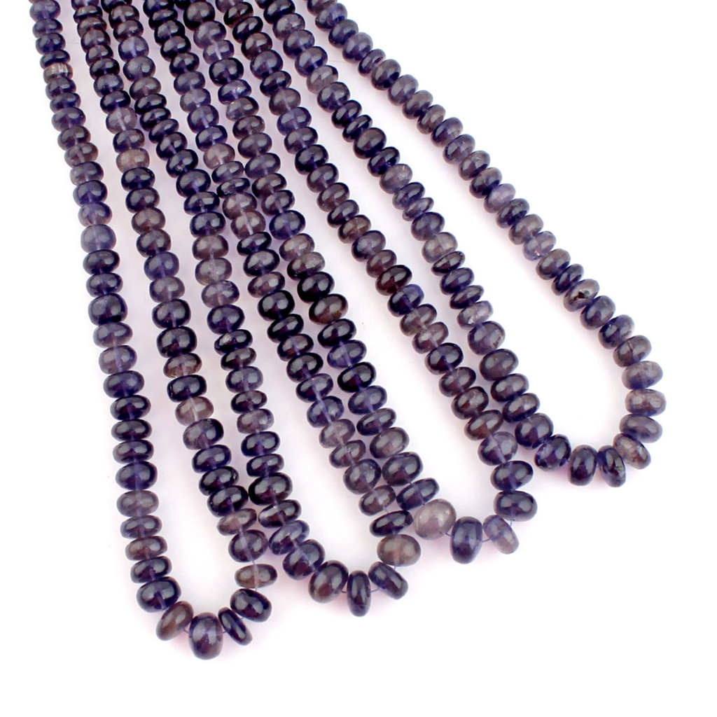 Plain Iolite 5-10mm Round Gemstone 9 Strands Handmade Beads