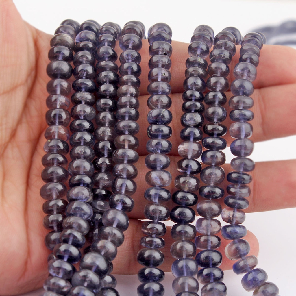 Plain Iolite 5-10mm Round Gemstone 9 Strands Handmade Beads