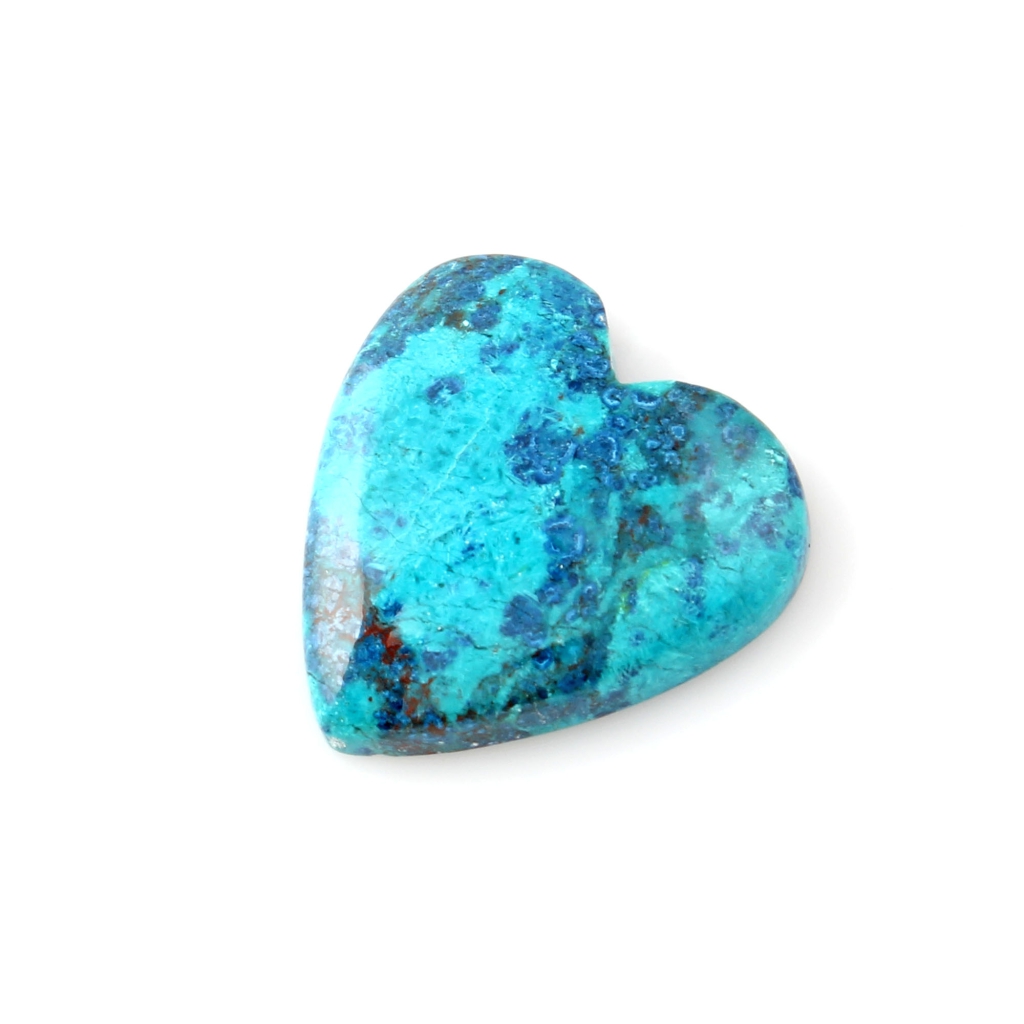 Natural Chrysocolla Gemstone, Shattuckite Chrysocolla Heart Shape Gemstone