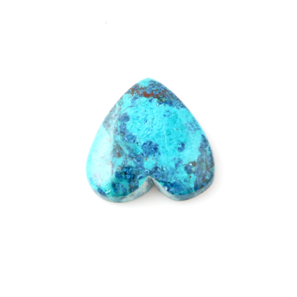 Natural Chrysocolla Gemstone, Shattuckite Chrysocolla Heart Shape Gemstone