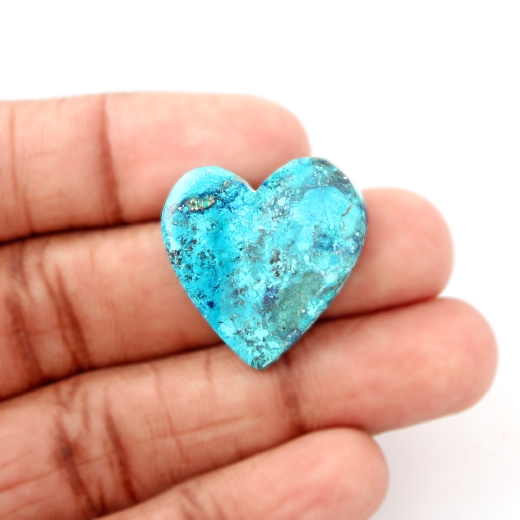 Heart Shape Chrysocolla Gemstone, Shattuckite Chrysocolla Gemstone