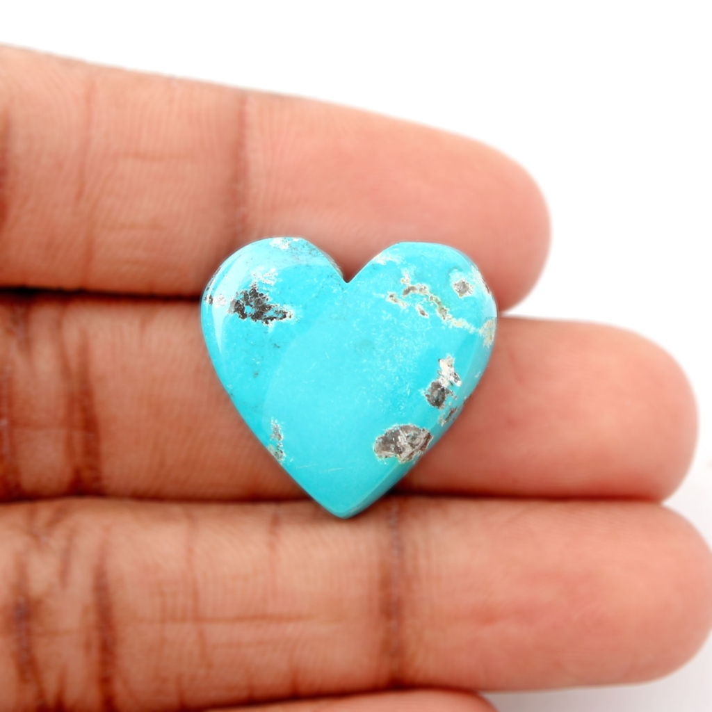 Natural Shattuckite Chrysocolla Gemstone, Heart Cabochon Chrysocolla Stone