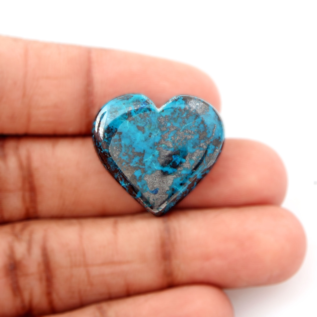 Heart Chrysocolla Gemstone, High Quality Natural Azurite Chrysocolla Gemstone
