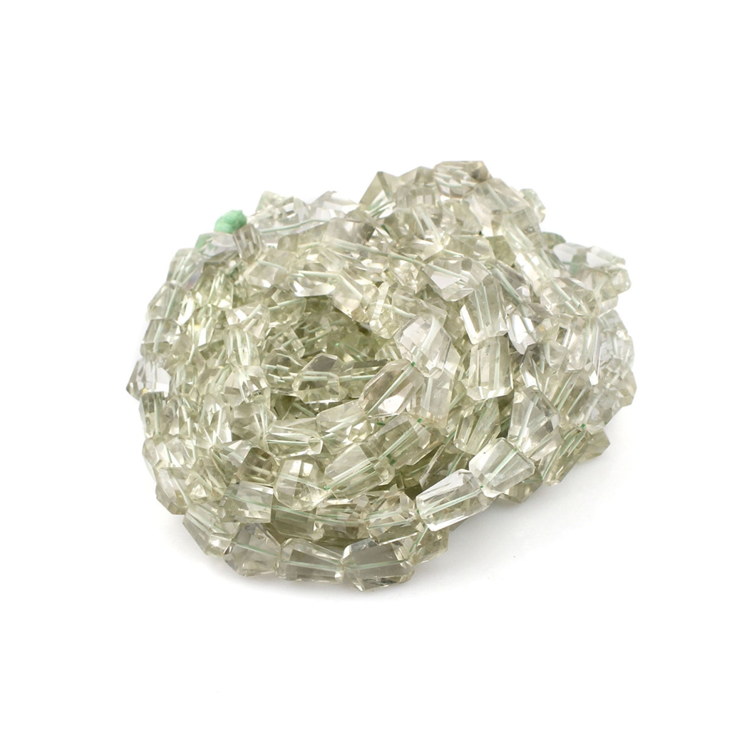Faceted Green Amethyst Handmade 8-16mm faceted Tumbles shape Gemstone Beads Jewelry, Amethyst Beads