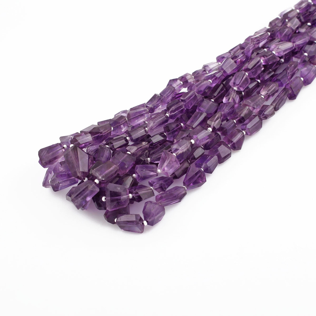 Natural Amethyst handmade faceted Tumbles shape Gemstone Beads 7-15mm 867Carats