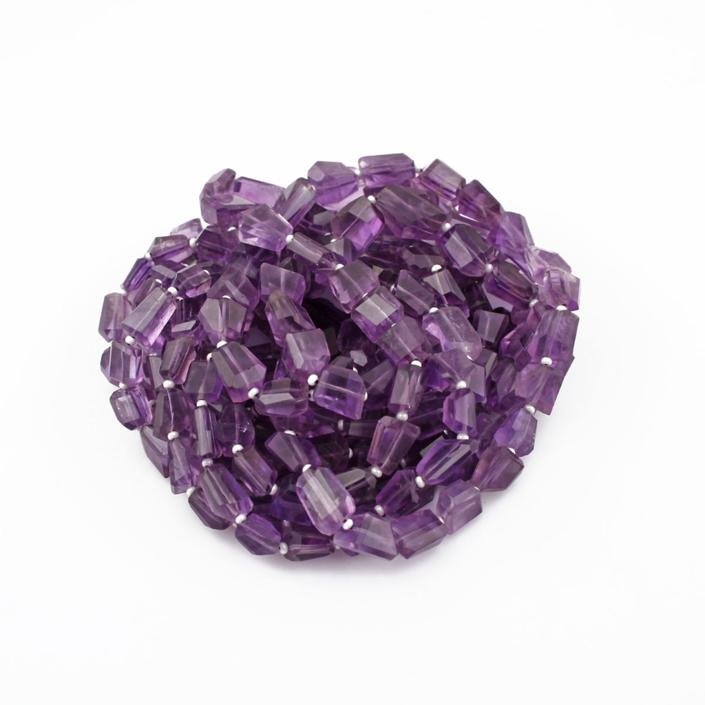 Natural Amethyst handmade faceted Tumbles shape Gemstone Beads 7-15mm 867Carats