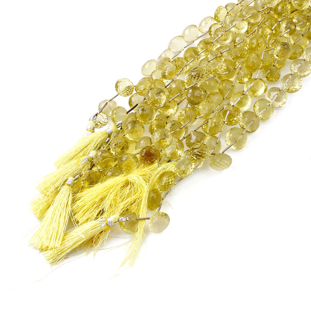 Lemon Quartz Beads, Lemon Quartz Handmade 10-14mm Onion Shape Gemstone Beads Jewelry