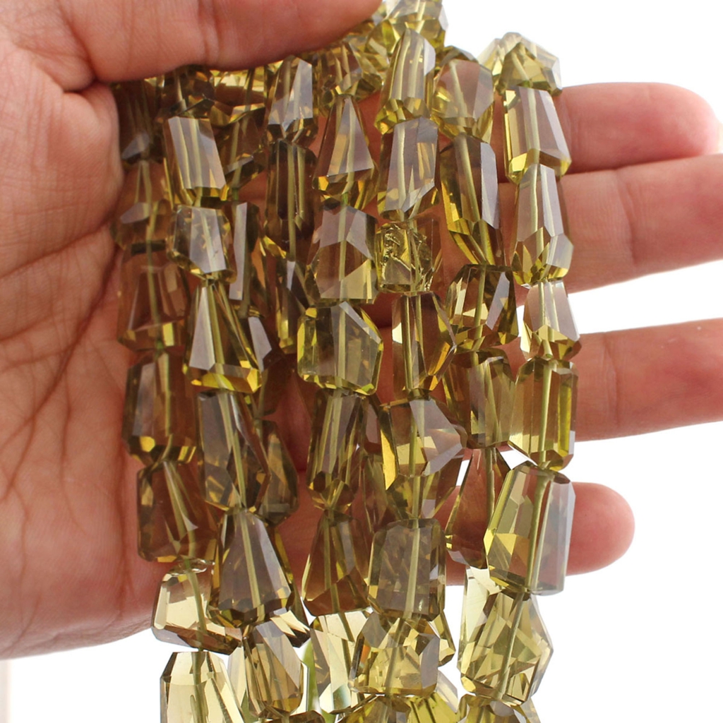 High Quality Lemon Quartz Faceted Tumble 18 Strands Beads