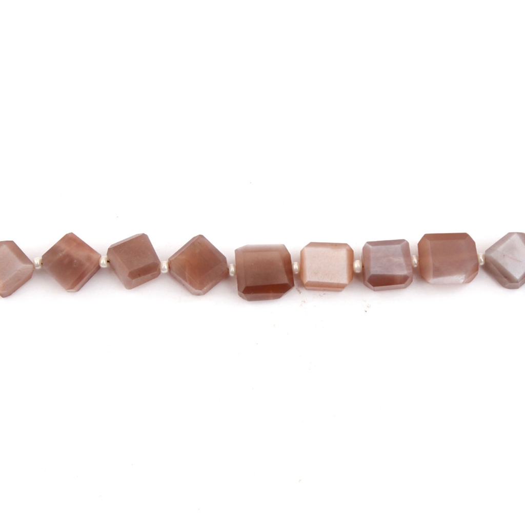 Chocolate Moonstone Faceted Gemstone 6 Strands Tumble Beads