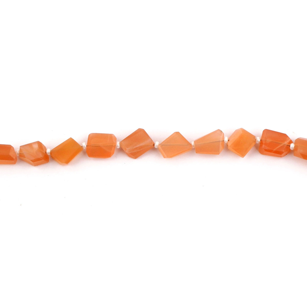 Faceted Peach Moonstone Tumble Gemstone 15 Strands Beads